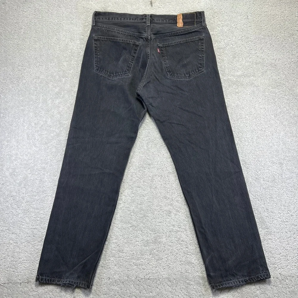 VINTAGE 90 Levis 501 Jeans 38x32 Black Straight Leg Button Fly 36x30 Act. Mexico